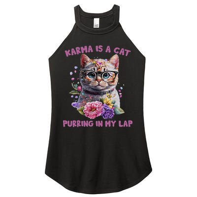 Karma Is A Cat Purring In My Lap Women's Perfect Tri Rocker Tank