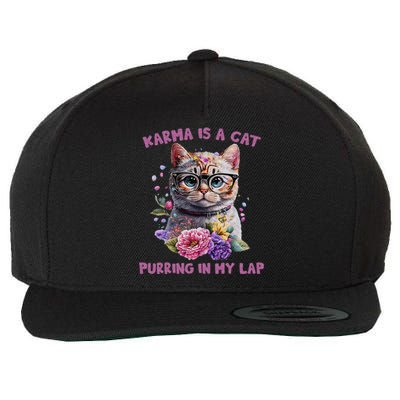 Karma Is A Cat Purring In My Lap Wool Snapback Cap