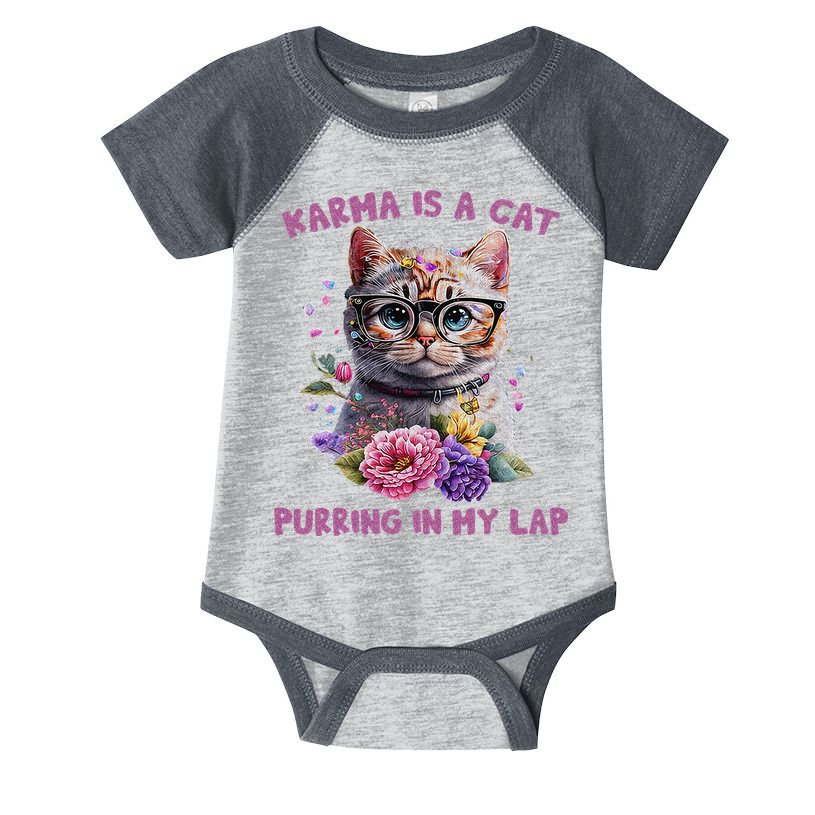 Karma Is A Cat Purring In My Lap Infant Baby Jersey Bodysuit
