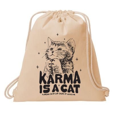 Karma Is A Cat Shirts Taylor Eras Cat Lover Drawstring Bag