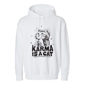 Karma Is A Cat Shirts Taylor Eras Cat Lover Garment-Dyed Fleece Hoodie