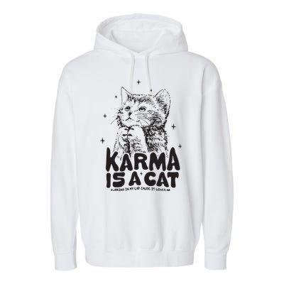 Karma Is A Cat Shirts Taylor Eras Cat Lover Garment-Dyed Fleece Hoodie