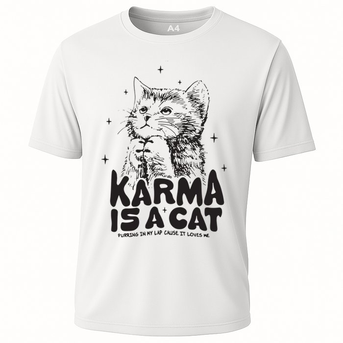 Karma Is A Cat Shirts Taylor Eras Cat Lover Cooling Performance Crew T-Shirt