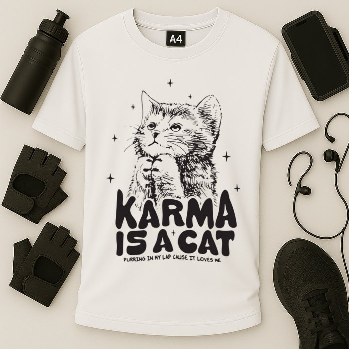 Karma Is A Cat Shirts Taylor Eras Cat Lover Cooling Performance Crew T-Shirt
