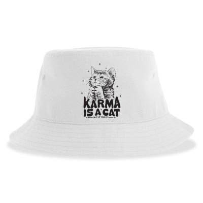 Karma Is A Cat Shirts Taylor Eras Cat Lover Sustainable Bucket Hat