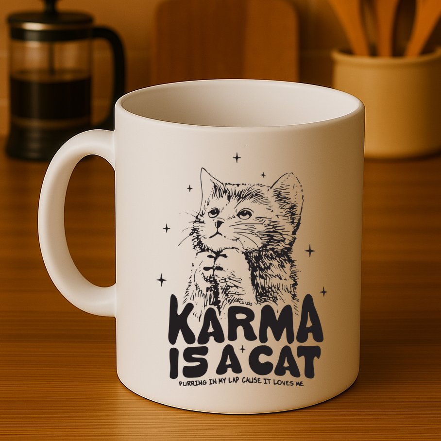 Karma Is A Cat Shirts Taylor Eras Cat Lover Mug