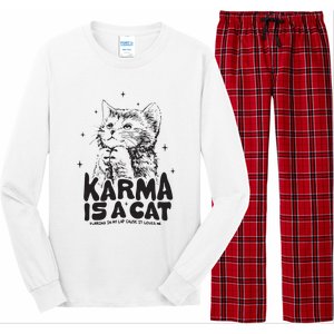 Karma Is A Cat Shirts Taylor Eras Cat Lover Long Sleeve Pajama Set