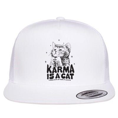 Karma Is A Cat Shirts Taylor Eras Cat Lover Flat Bill Trucker Hat
