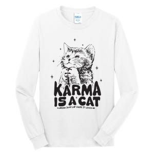 Karma Is A Cat Shirts Taylor Eras Cat Lover Tall Long Sleeve T-Shirt