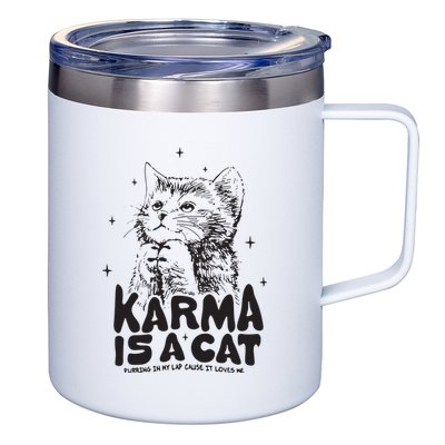 Karma Is A Cat Shirts Taylor Eras Cat Lover 12oz Stainless Steel Coffee Mug
