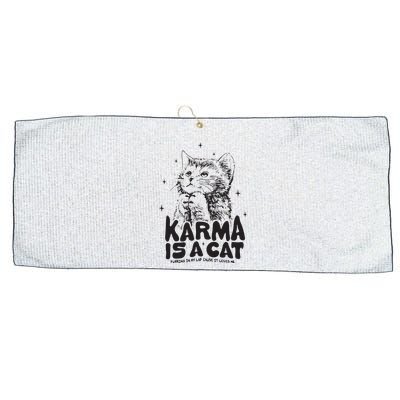Karma Is A Cat Shirts Taylor Eras Cat Lover Large Microfiber Waffle Golf Towel