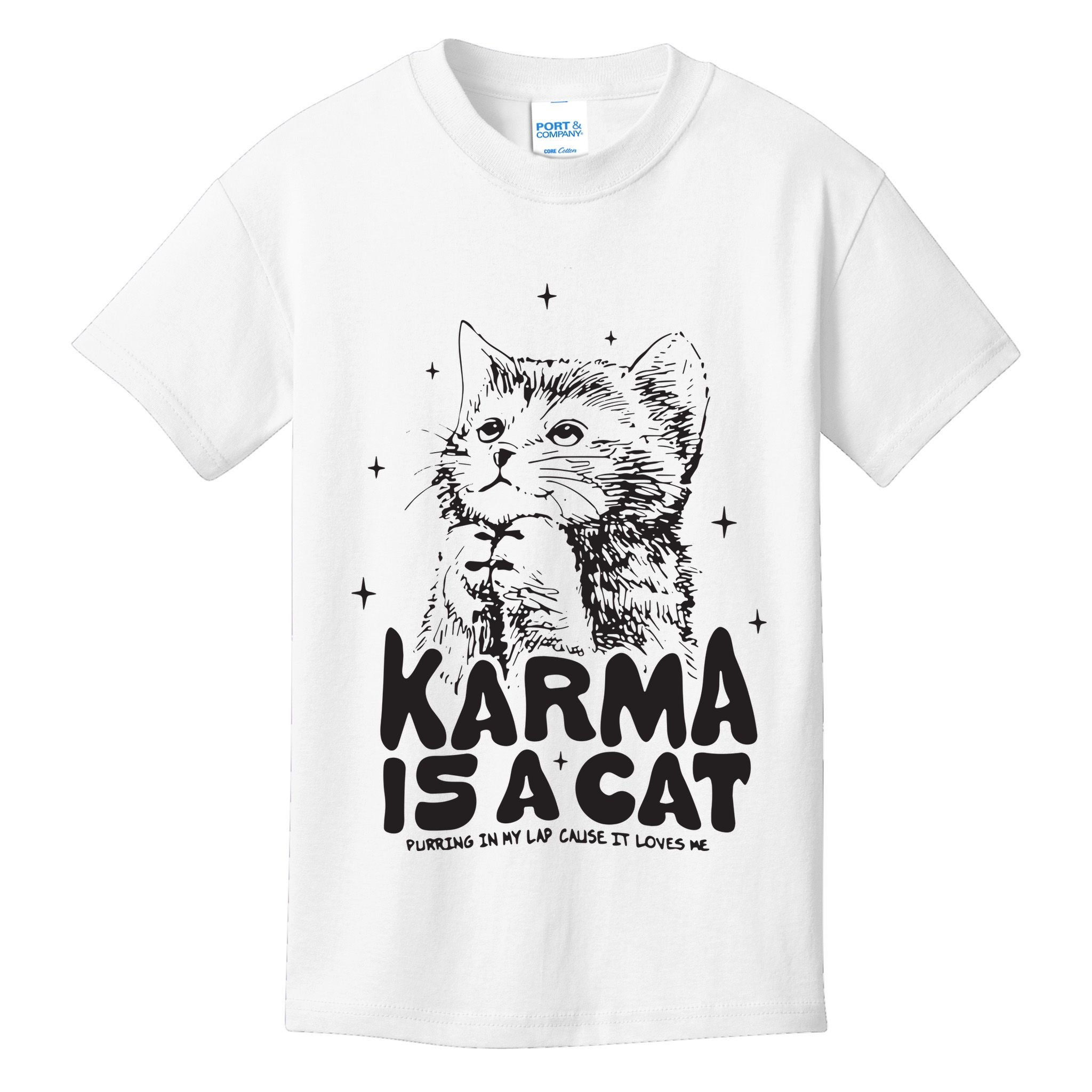 Karma Is A Cat Shirts Taylor Eras Cat Lover Kids T-Shirt