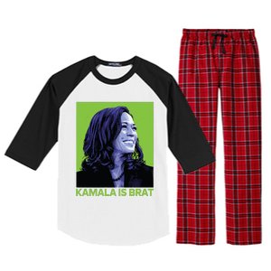 Kamala Is Brat Funny Sarcastic Raglan Sleeve Pajama Set