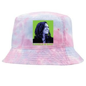 Kamala Is Brat Funny Sarcastic Tie-Dyed Bucket Hat