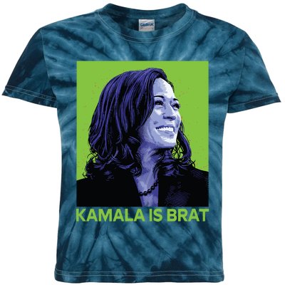 Kamala Is Brat Funny Sarcastic Kids Tie-Dye T-Shirt