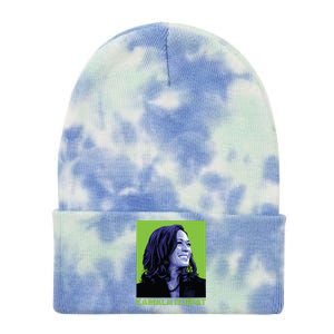 Kamala Is Brat Funny Sarcastic Tie Dye 12in Knit Beanie