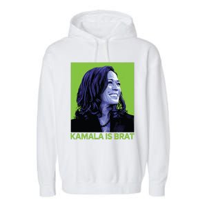 Kamala Is Brat Funny Sarcastic Garment-Dyed Fleece Hoodie