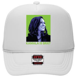 Kamala Is Brat Funny Sarcastic High Crown Mesh Back Trucker Hat