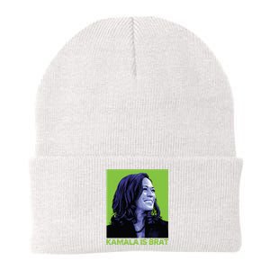 Kamala Is Brat Funny Sarcastic Knit Cap Winter Beanie