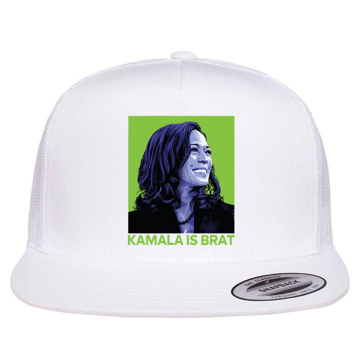 Kamala Is Brat Funny Sarcastic Flat Bill Trucker Hat