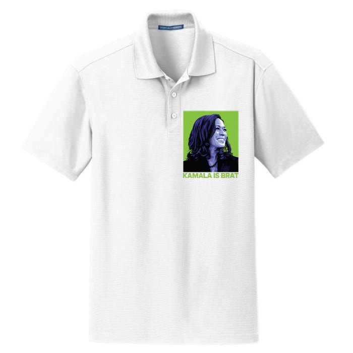 Kamala Is Brat Funny Sarcastic Dry Zone Grid Polo