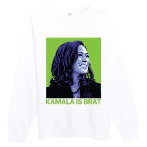 Kamala Is Brat Funny Sarcastic Premium Crewneck Sweatshirt