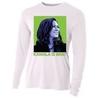 Kamala Is Brat Funny Sarcastic Cooling Performance Long Sleeve Crew