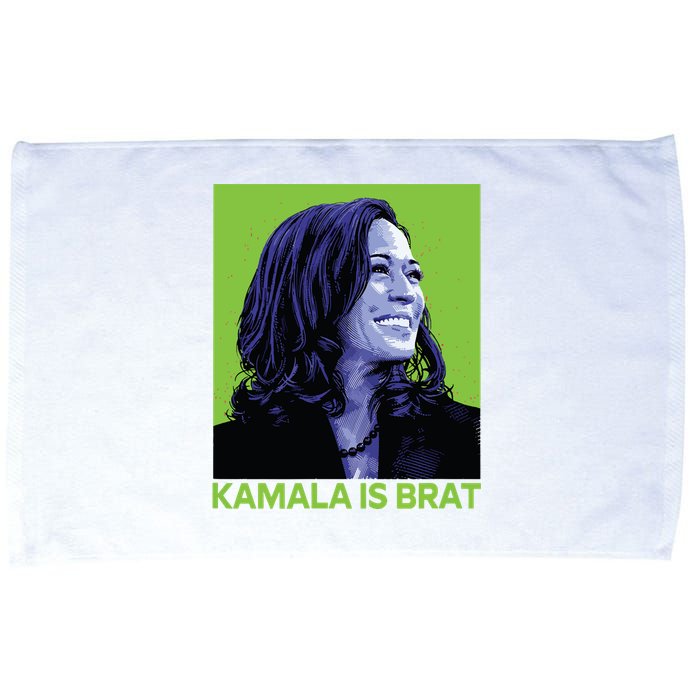 Kamala Is Brat Funny Sarcastic Microfiber Hand Towel