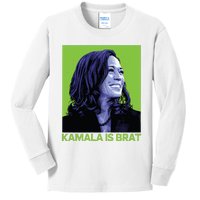 Kamala Is Brat Funny Sarcastic Kids Long Sleeve Shirt