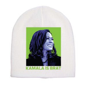 Kamala Is Brat Funny Sarcastic Short Acrylic Beanie