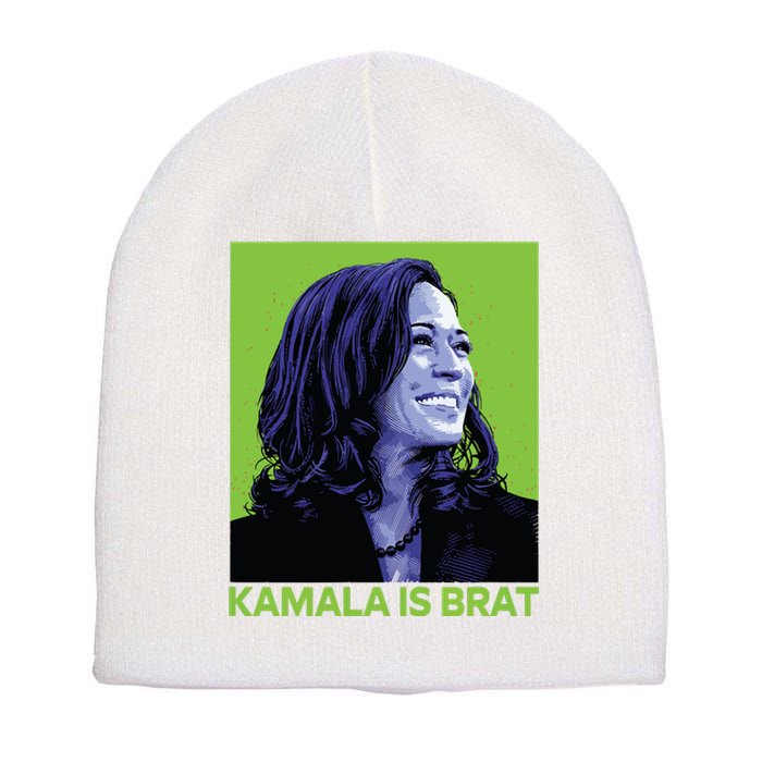 Kamala Is Brat Funny Sarcastic Short Acrylic Beanie