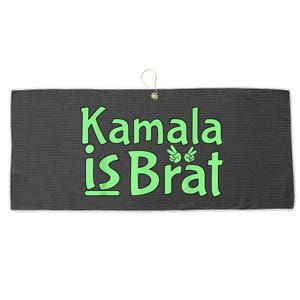 Kamala Is Brat Funny Sarcastic Quote Kamala Is Brat 2024 Large Microfiber Waffle Golf Towel