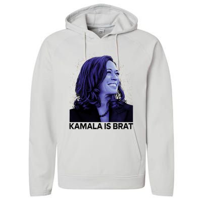 Kamala Is Brat Funny Sarcastic Performance Fleece Hoodie