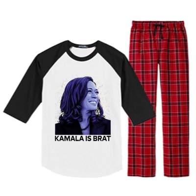 Kamala Is Brat Funny Sarcastic Raglan Sleeve Pajama Set