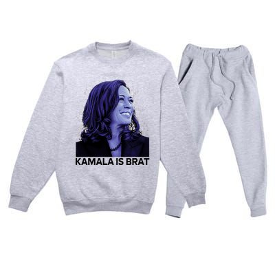 Kamala Is Brat Funny Sarcastic Premium Crewneck Sweatsuit Set