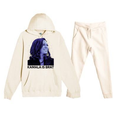 Kamala Is Brat Funny Sarcastic Premium Hooded Sweatsuit Set