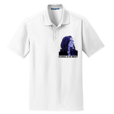 Kamala Is Brat Funny Sarcastic Dry Zone Grid Polo