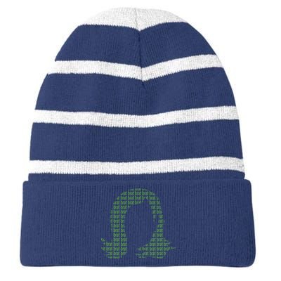 Kamala Is Brat Striped Beanie with Solid Band