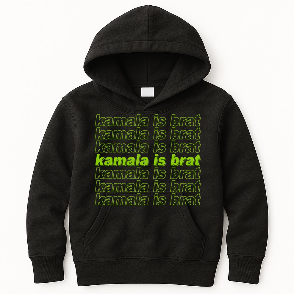 Kamala Is Brat Meme Kamala Harris 2024 Kids Hoodie