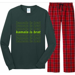 Kamala Is Brat Meme Kamala Harris 2024 Long Sleeve Pajama Set