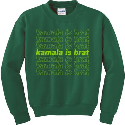 Kamala Is Brat Meme Kamala Harris 2024 Kids Sweatshirt