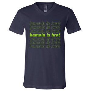 Kamala Is Brat Meme Kamala Harris 2024 V-Neck T-Shirt