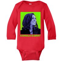 Kamala Is Brat Funny Sarcastic Baby Long Sleeve Bodysuit