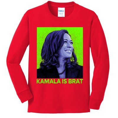 Kamala Is Brat Funny Sarcastic Kids Long Sleeve Shirt