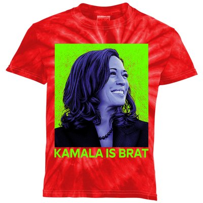 Kamala Is Brat Funny Sarcastic Kids Tie-Dye T-Shirt