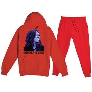 Kamala Is Brat Funny Sarcastic Premium Hooded Sweatsuit Set