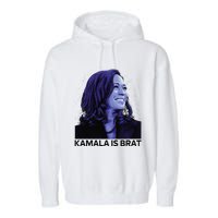 Kamala Is Brat Funny Sarcastic Garment-Dyed Fleece Hoodie