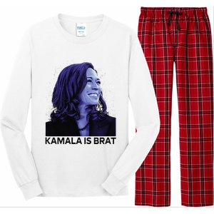 Kamala Is Brat Funny Sarcastic Long Sleeve Pajama Set