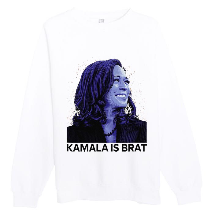 Kamala Is Brat Funny Sarcastic Premium Crewneck Sweatshirt