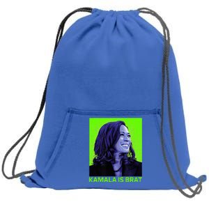 Kamala Is Brat Funny Sarcastic Sweatshirt Cinch Pack Bag